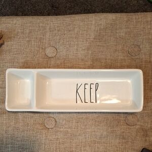 Rae Dunn KEEP Ceramic Divided Dish